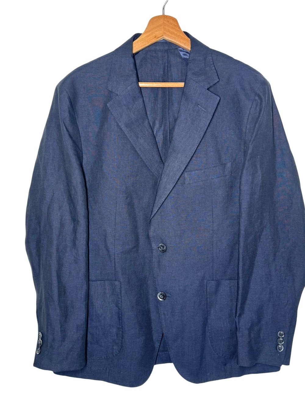 Peter Manning Summer weight Linen 2 Button Blazer Unlined Navy Blue Sz 4X 42-44